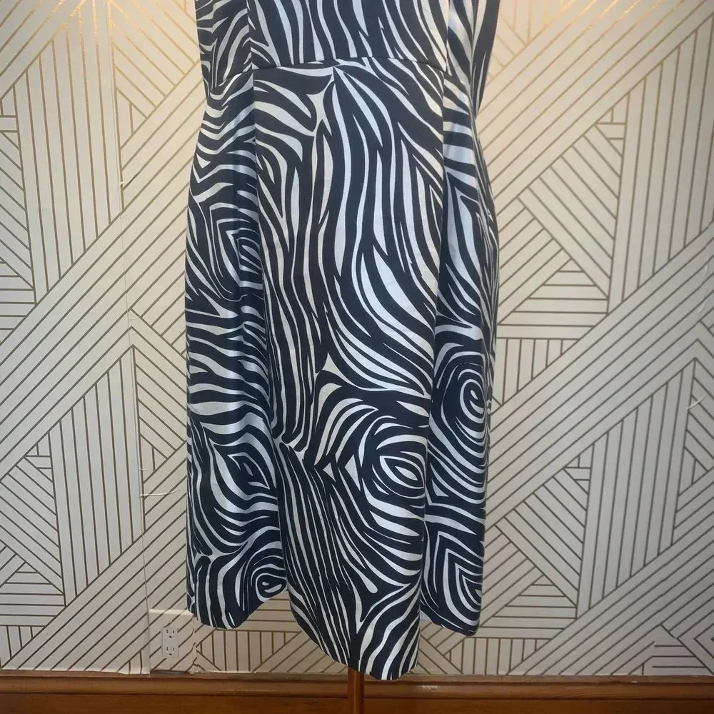 Kate Spade Dyan Woodblock Zebra‎ Black White Dress